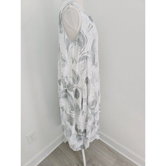 Lands Downunder Linen Sleeveless Lagenlook Relaxed Oversize Italy Gray Dress S - Picture 6 of 10